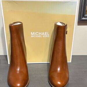 Michael Kors Tan Leather Margaret Ankle Booty